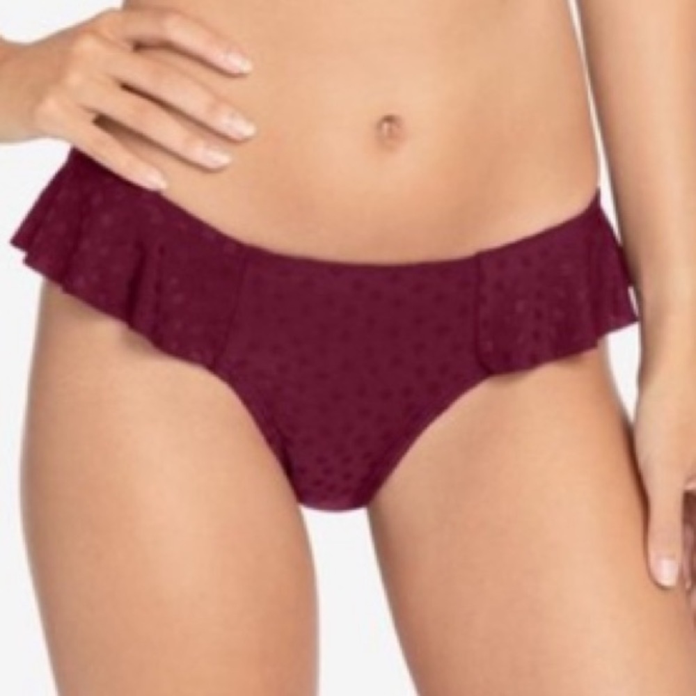 Robin Piccone Juliana Knit Bikini Bottom color eggplant small